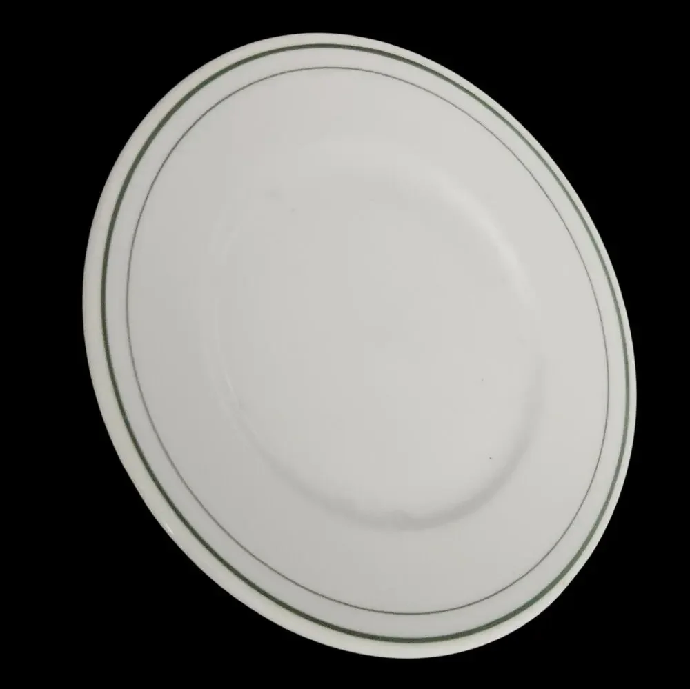 Fraunfelter China Green Band Dessert Plate Restaurant Ware Vintage